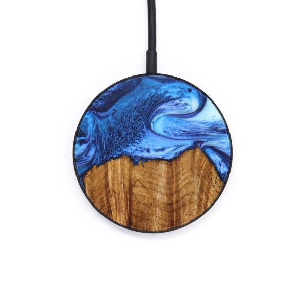 Circle Wood+Resin Wireless Charger - Lyle (Blue, 640681) Online now