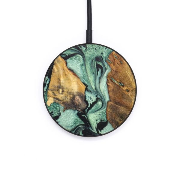 Circle Wood+Resin Wireless Charger - Trudy (Green, 637897) Online now