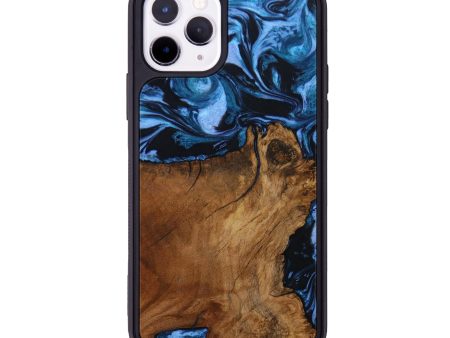 iPhone 11 Pro Wood+Resin Phone Case - Brian (Blue, 641398) Discount