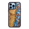 iPhone 14 Pro Max Wood+Resin Phone Case - Ellis (Teal & Gold, 639427) Online Hot Sale