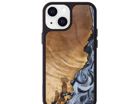 iPhone 13 mini Wood+Resin Phone Case - Don (Black & White, 638952) Cheap