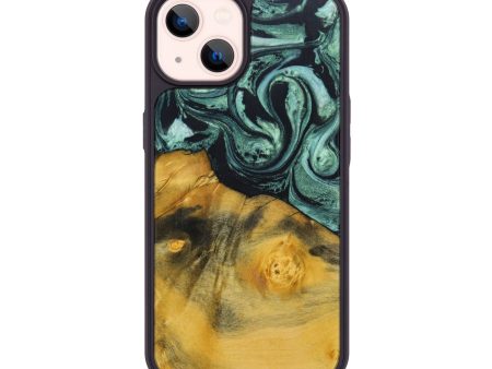 iPhone 14 Wood+Resin Phone Case - Aidan (Green, 638883) Fashion