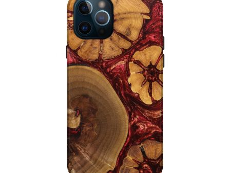 iPhone 12 Pro Wood+Resin Live Edge Phone Case - Sandy (Red, 638975) Cheap