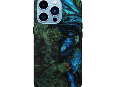 iPhone 14 Pro Wood+Resin Live Edge Phone Case - Aniya (Blue, 643465) Online Hot Sale