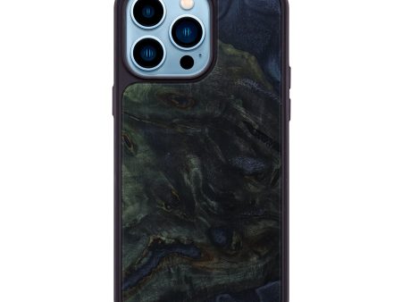 iPhone 14 Pro Max Wood+Resin Phone Case - Crystal (Black & White, 639898) on Sale