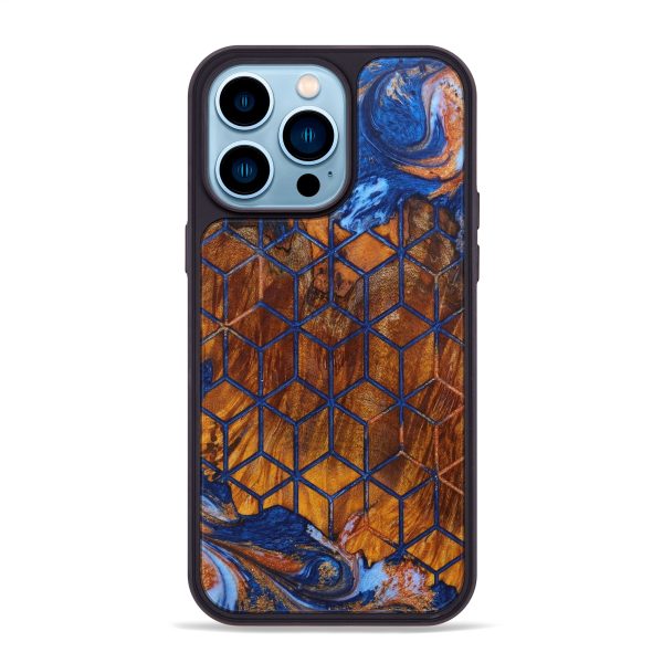 iPhone 14 Pro Max Wood+Resin Phone Case - Javier (Pattern, 639807) For Cheap