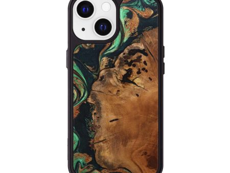 iPhone 13 Wood+Resin Phone Case - Audrey (Green, 638461) For Cheap