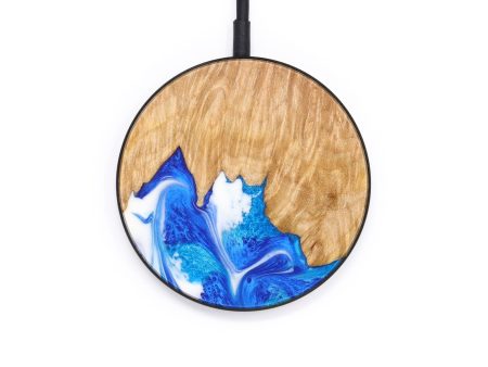 Circle Wood+Resin Wireless Charger - Esmeralda (Blue, 640685) Online now