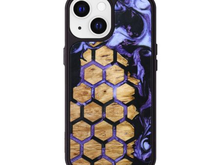 iPhone 13 Wood+Resin Phone Case - Tiffany (Pattern, 640564) For Sale