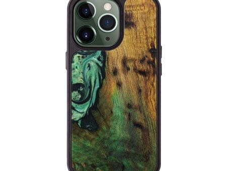 iPhone 13 Pro Wood+Resin Phone Case - Alyssa (Green, 642120) Discount