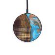 Circle Wood+Resin Wireless Charger - Sam (Teal & Gold, 637559) Discount