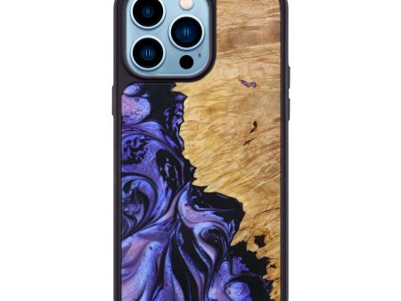 iPhone 14 Pro Max Wood+Resin Phone Case - Kelly (Purple, 638636) For Discount