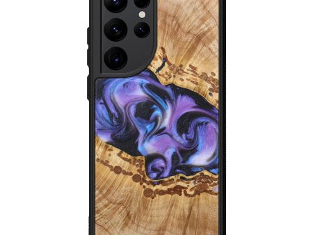 Galaxy S22 Ultra Wood+Resin Phone Case - Charlotte (Purple, 638914) Cheap