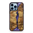 iPhone 14 Pro Max Wood+Resin Phone Case - Emma (Purple, 638634) Fashion