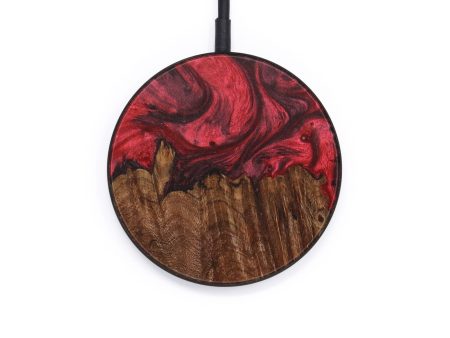 Circle Wood+Resin Wireless Charger - Emiliano (Red, 640140) Discount