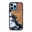 iPhone 14 Pro Max Wood+Resin Phone Case - Tasha (Black & White, 638457) For Discount