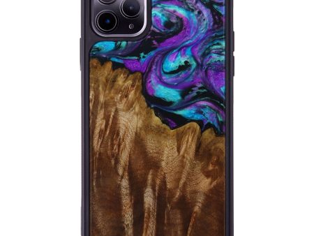 iPhone 11 Pro Max Wood+Resin Phone Case - Colleen (Purple, 643386) Cheap