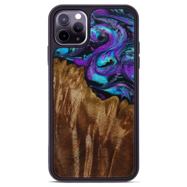 iPhone 11 Pro Max Wood+Resin Phone Case - Colleen (Purple, 643386) Cheap