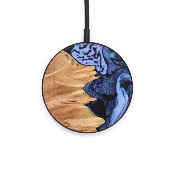 Circle Wood+Resin Wireless Charger - Halle (Blue, 640118) Online Hot Sale