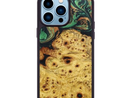 iPhone 14 Pro Max Wood+Resin Phone Case - Madison (Green, 638357) Discount