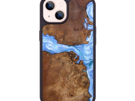 iPhone 14 Wood+Resin Phone Case - Ashlyn (Blue, 639441) Online Hot Sale