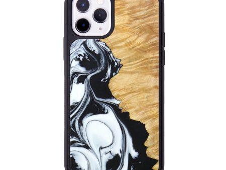 iPhone 11 Pro Wood+Resin Phone Case - Evie (Black & White, 638323) on Sale