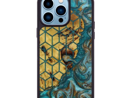 iPhone 14 Pro Max Wood+Resin Phone Case - Jasmin (Pattern, 643206) Fashion