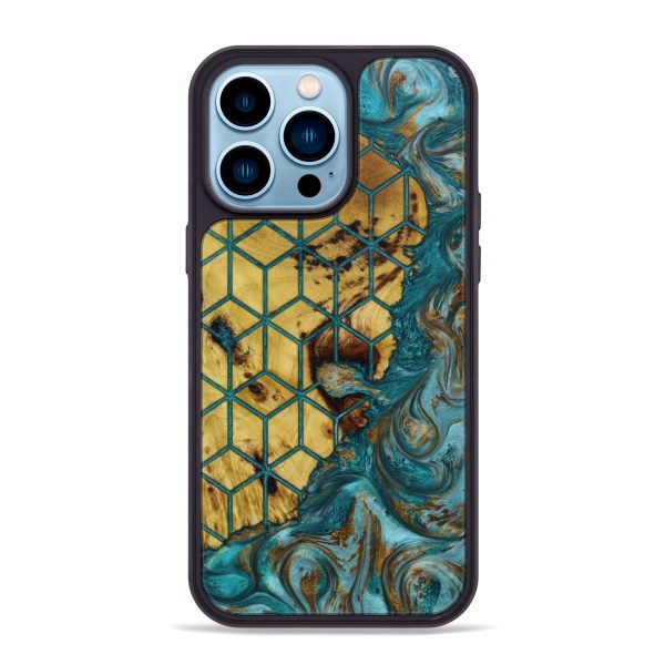 iPhone 14 Pro Max Wood+Resin Phone Case - Jasmin (Pattern, 643206) Fashion