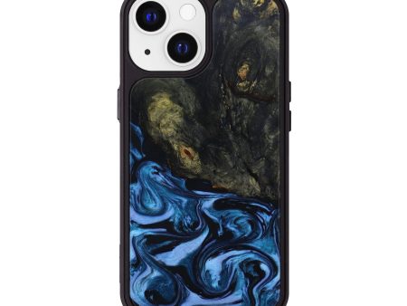 iPhone 13 Wood+Resin Phone Case - Antoine (Blue, 641399) For Sale