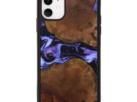 iPhone 11 Wood+Resin Phone Case - Christine (Purple, 640063) Online Sale