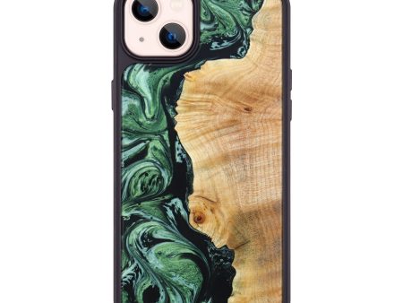 iPhone 14 Plus Wood+Resin Phone Case - Alan (Green, 640065) Fashion