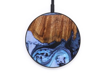 Circle Wood+Resin Wireless Charger - Sonia (Blue, 640163) on Sale