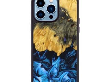 iPhone 14 Pro Max Wood+Resin Phone Case - Luka (Blue, 638837) Online Sale