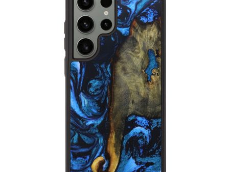 Galaxy S23 Ultra Wood+Resin Phone Case - Amber (Blue, 639511) Discount