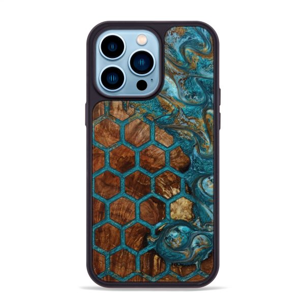 iPhone 14 Pro Max Wood+Resin Phone Case - Larry (Pattern, 643213) For Cheap