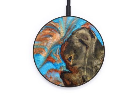 Circle Wood+Resin Wireless Charger - Gerald (Teal & Gold, 637571) Cheap