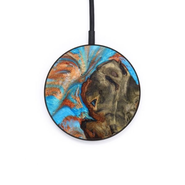 Circle Wood+Resin Wireless Charger - Gerald (Teal & Gold, 637571) Cheap