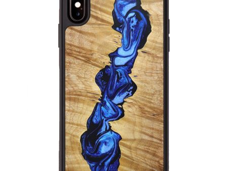 iPhone Xs Max Wood+Resin Phone Case - Xavier (Blue, 638009) Online