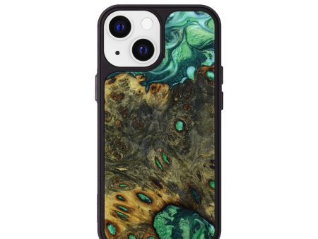 iPhone 13 mini Wood+Resin Phone Case - Braxton (Green, 643275) Supply