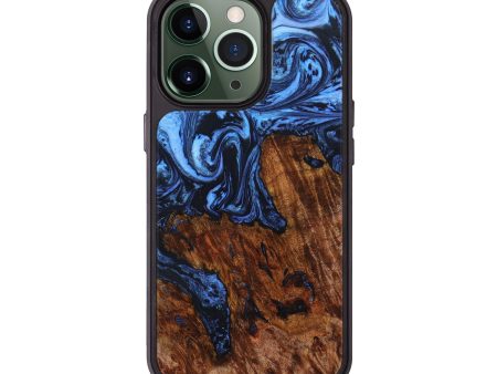 iPhone 13 Pro Wood+Resin Phone Case - Archer (Blue, 638659) For Cheap