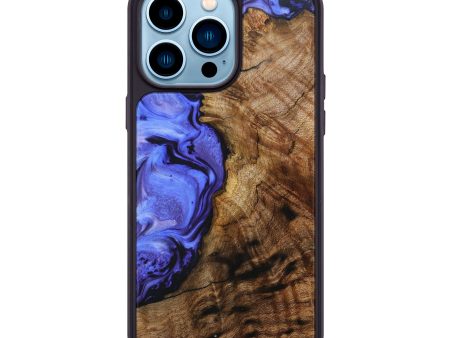 iPhone 14 Pro Max Wood+Resin Phone Case - Ember (Purple, 638633) on Sale