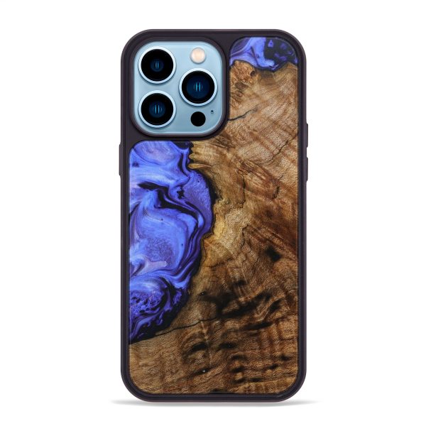 iPhone 14 Pro Max Wood+Resin Phone Case - Ember (Purple, 638633) on Sale