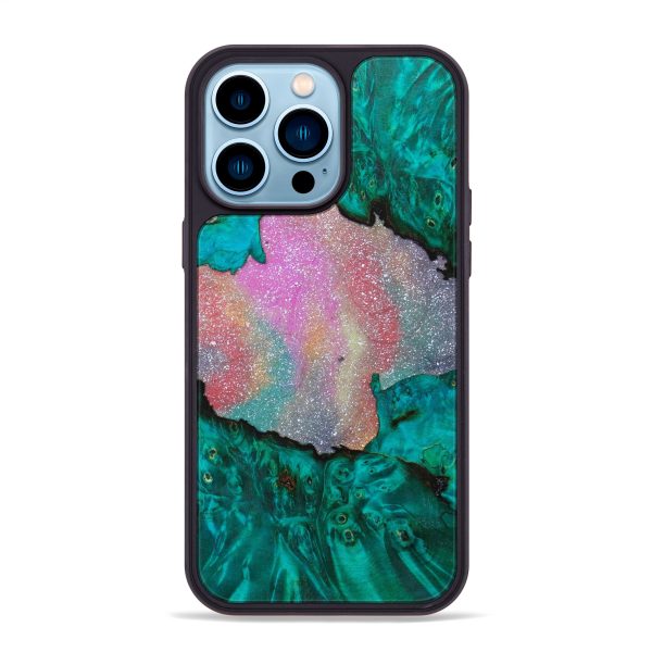 iPhone 14 Pro Max Wood+Resin Phone Case - Grace (Galaxy, 639747) Cheap