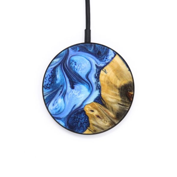 Circle Wood+Resin Wireless Charger - Christy (Blue, 640682) Online Sale