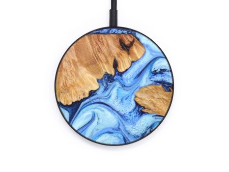 Circle Wood+Resin Wireless Charger - Sadie (Blue, 640680) For Cheap