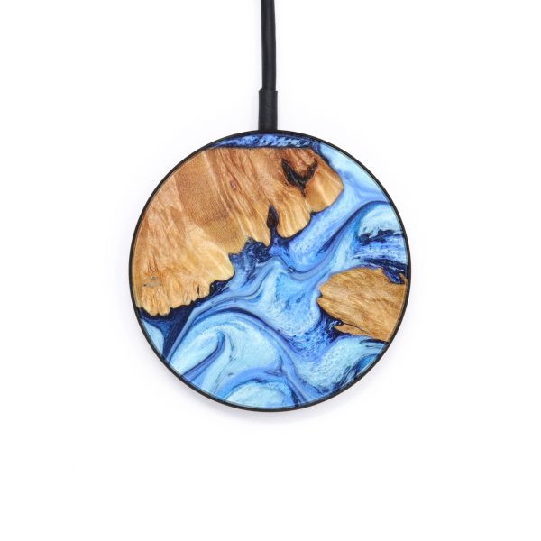 Circle Wood+Resin Wireless Charger - Sadie (Blue, 640680) For Cheap