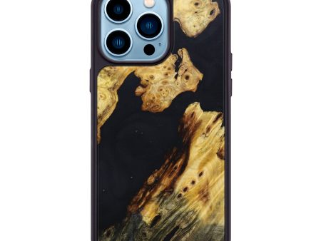 iPhone 14 Pro Max Wood+Resin Phone Case - Sam (Black & White, 639861) Cheap