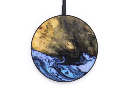 Circle Wood+Resin Wireless Charger - Fredrick (Blue, 640688) Hot on Sale