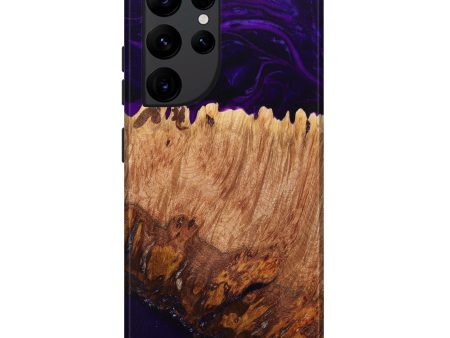 Galaxy S22 Ultra Wood+Resin Live Edge Phone Case - Logan (Purple, 639580) For Cheap