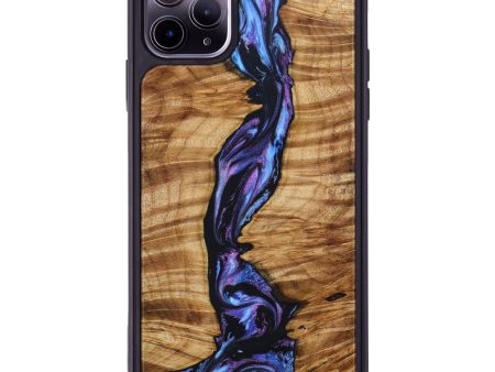 iPhone 11 Pro Max Wood+Resin Phone Case - Breanna (Purple, 640466) For Sale